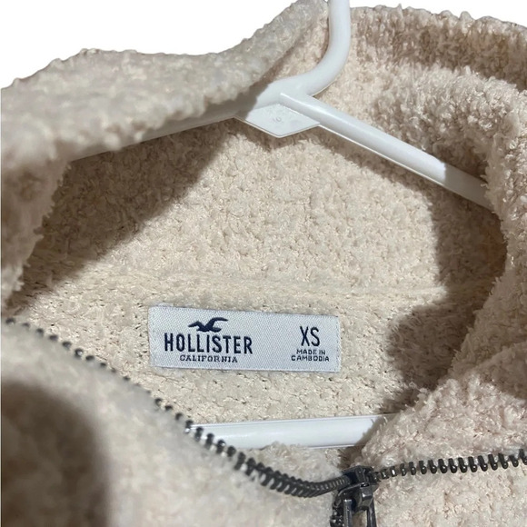 Hollister Ivory Sherpa Like Quarter Zip Size XS - Picture 4 of 4